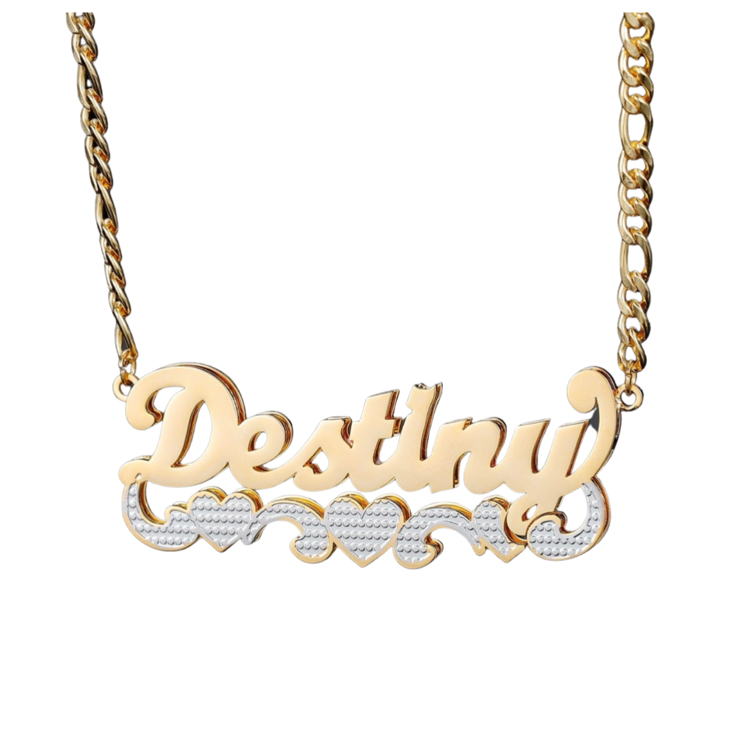 Two Tone Heart Name Necklace Beauty of the Belle