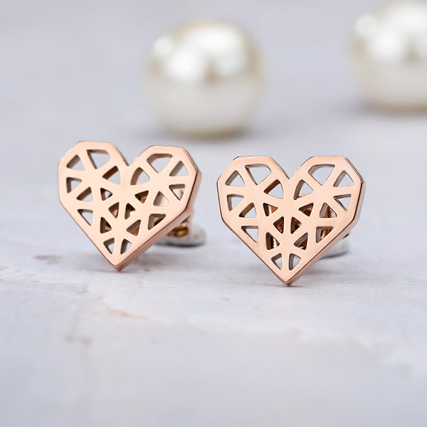 Origami Heart Earrings
