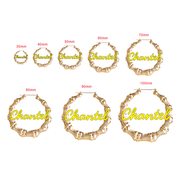 Bamboo Name Hoops - Multiple Sizes Available