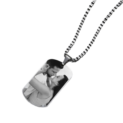 Engraved Photo Tag Necklace