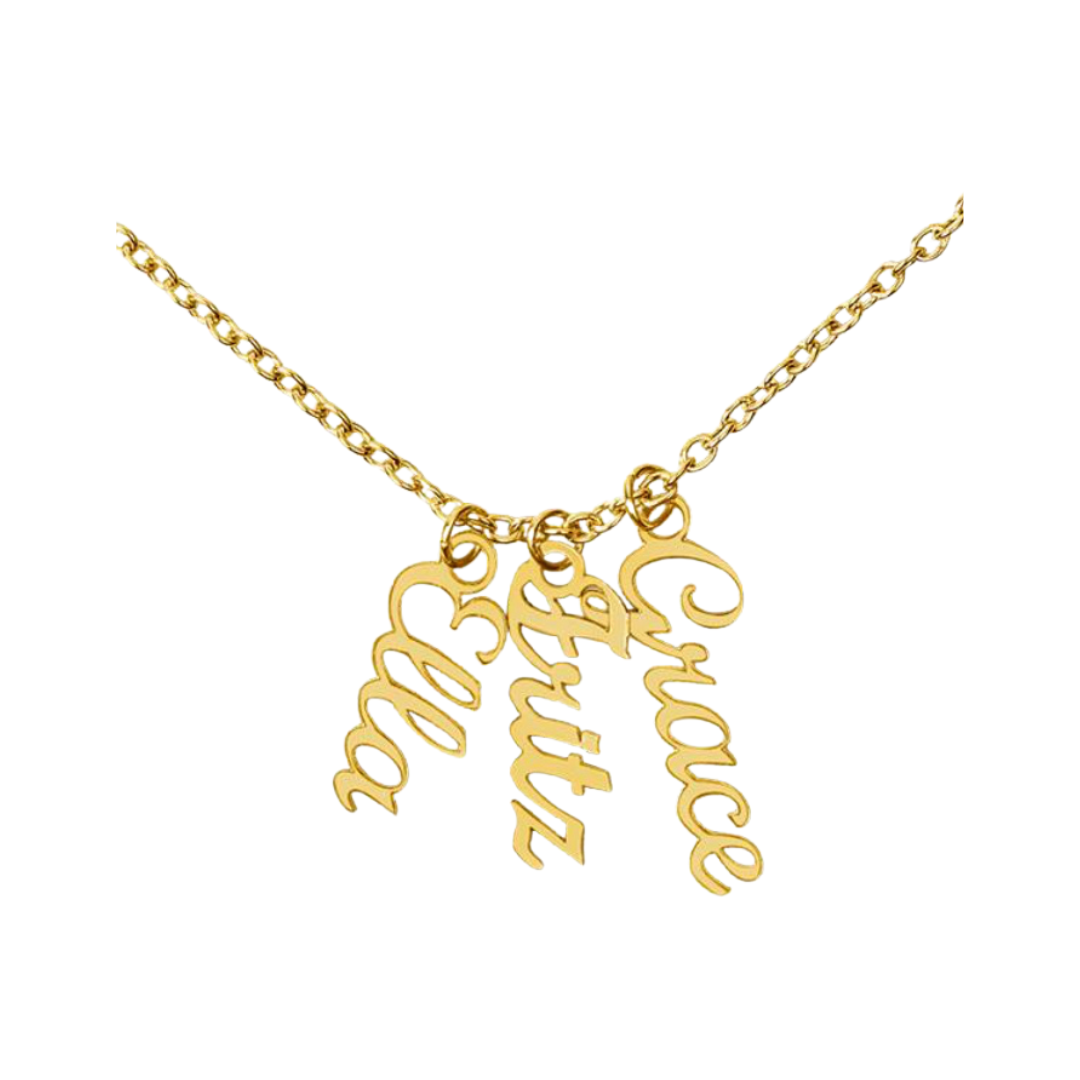 Vertical Multi Name Necklace
