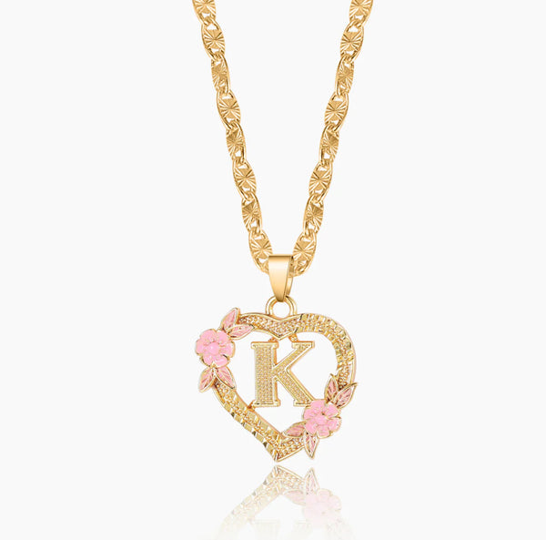 Flower Initial Necklace