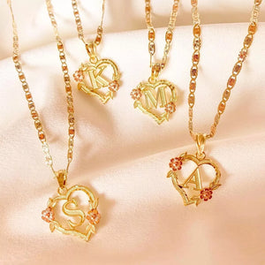 Flower Initial Necklace Beauty of the Belle