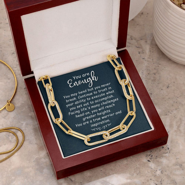 Swarovski Crystal Link Necklace & Motivational Card Set