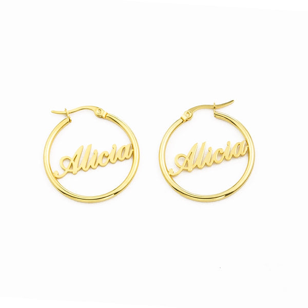 Hoop Name Earrings - Multiple Sizes Available
