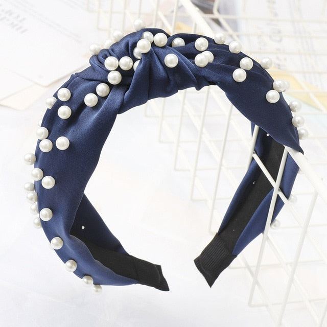 Mommy & Me-Top Knot Pearl Headband - Beauty of the Belle